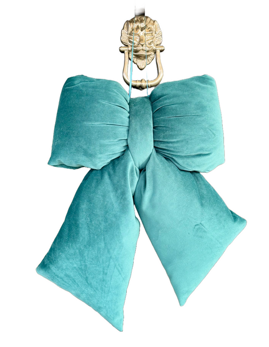 Teal Velvet Bow