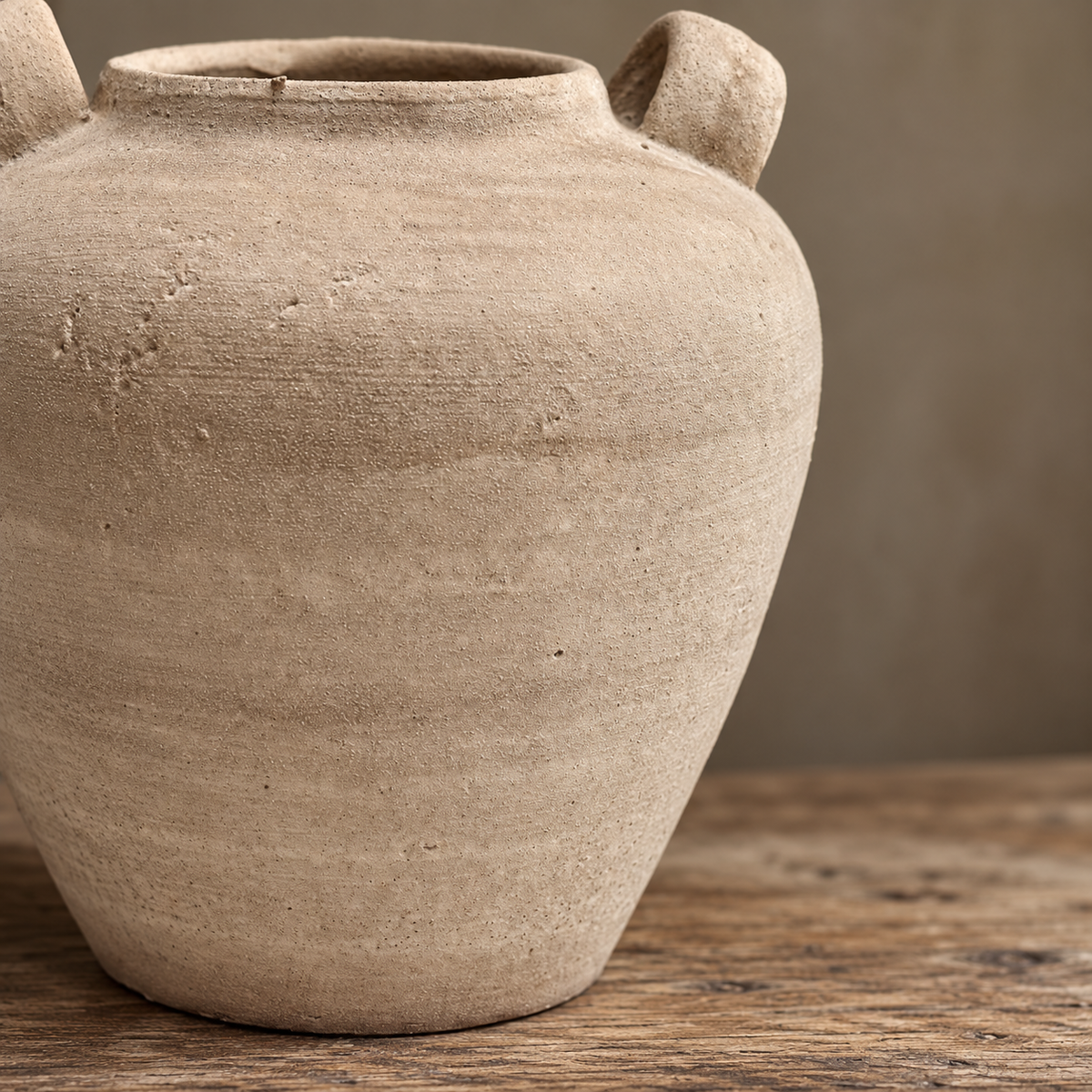 Large Rustic Stone Effect Amphora Vase in Beige