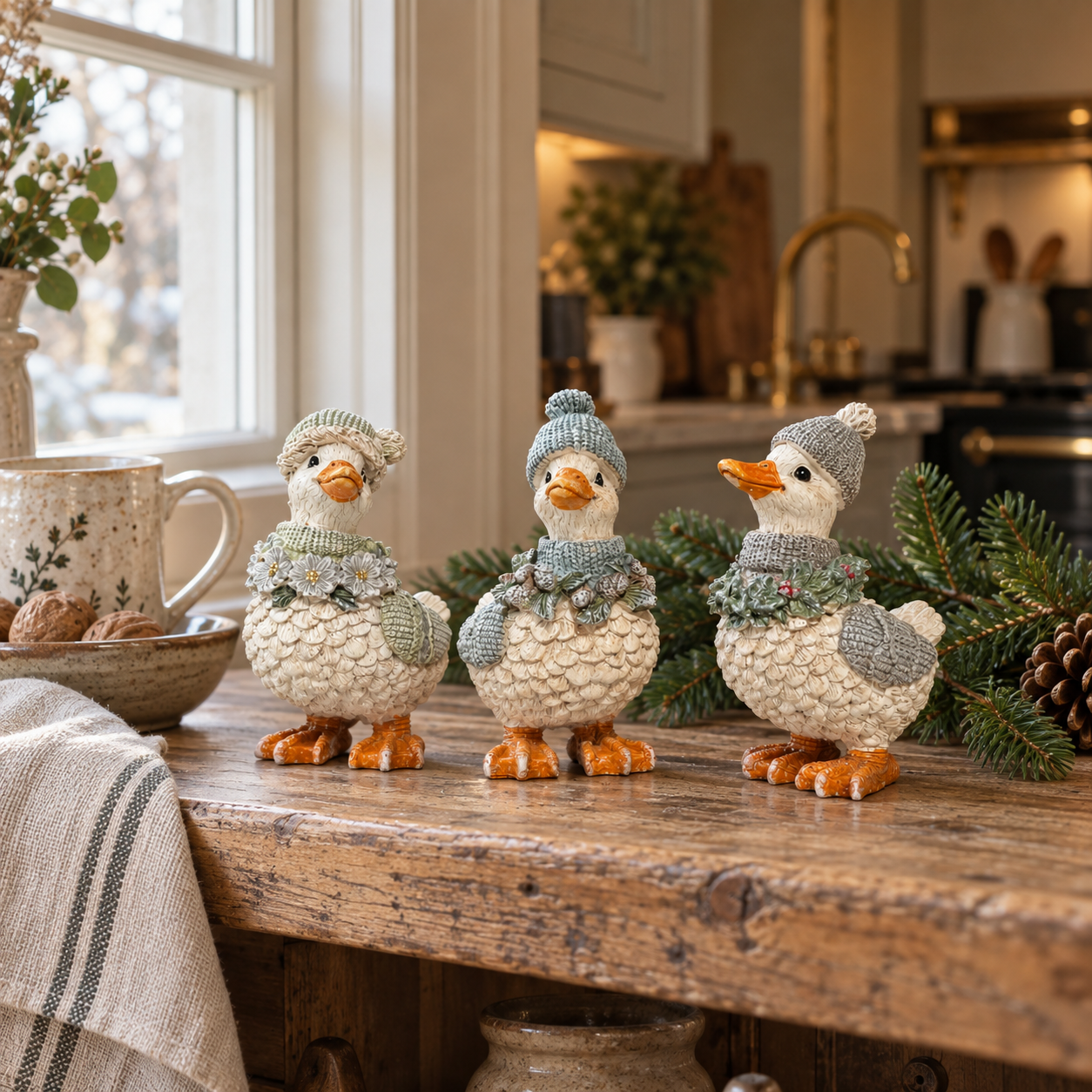 Winter Woodland Duck Christmas Ornament – Three Colours