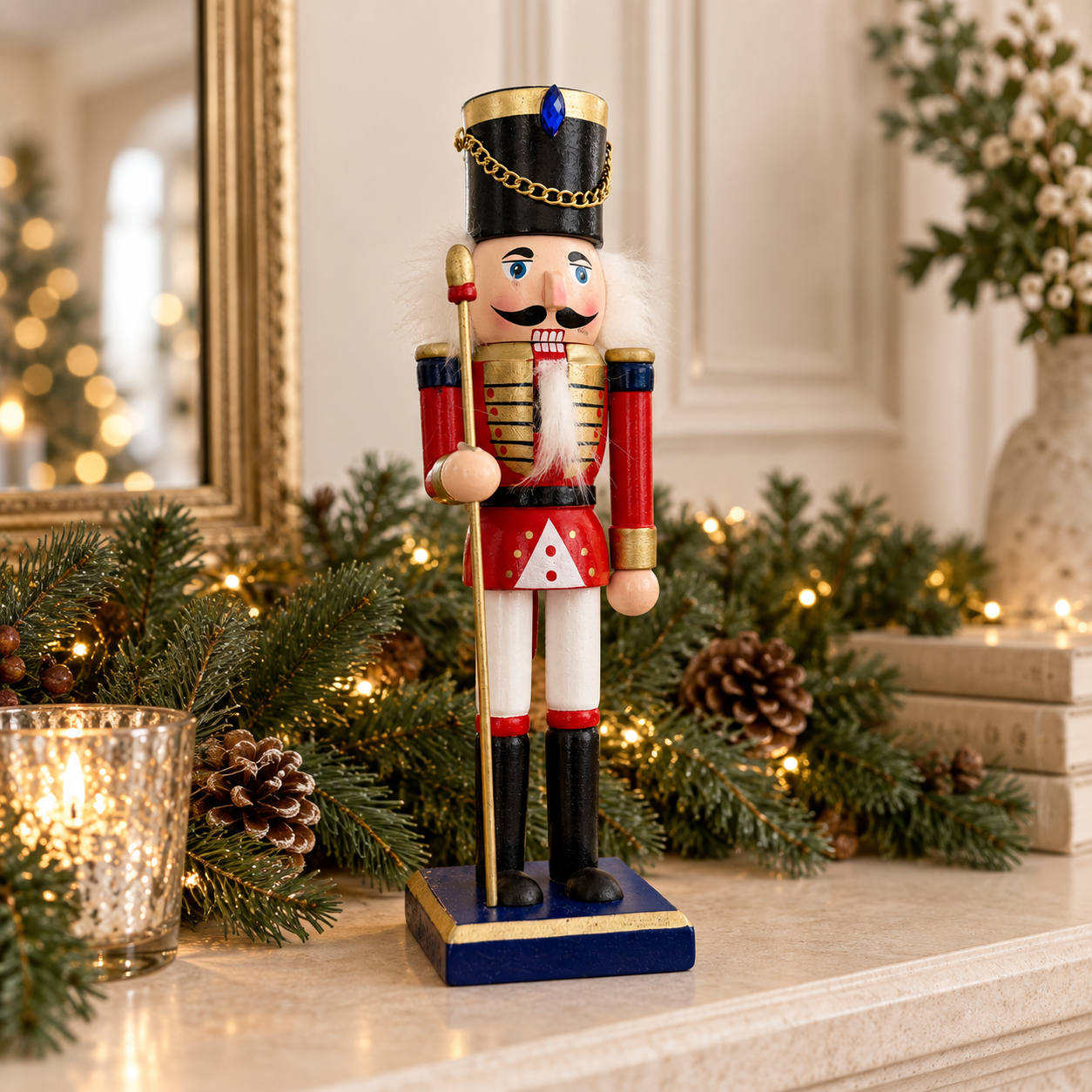 Handmade Traditional Wooden Nutcracker Soldier – 25cm