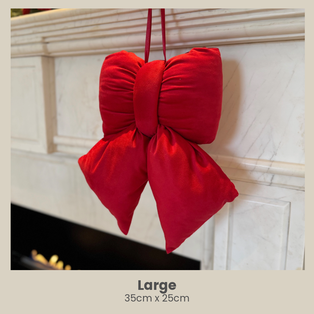 Red Velvet Plush Bow - Various Sizes