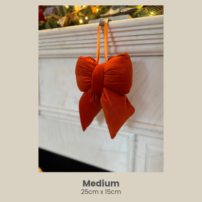 Burnt Orange Velvet Plush Bow – Various Sizes