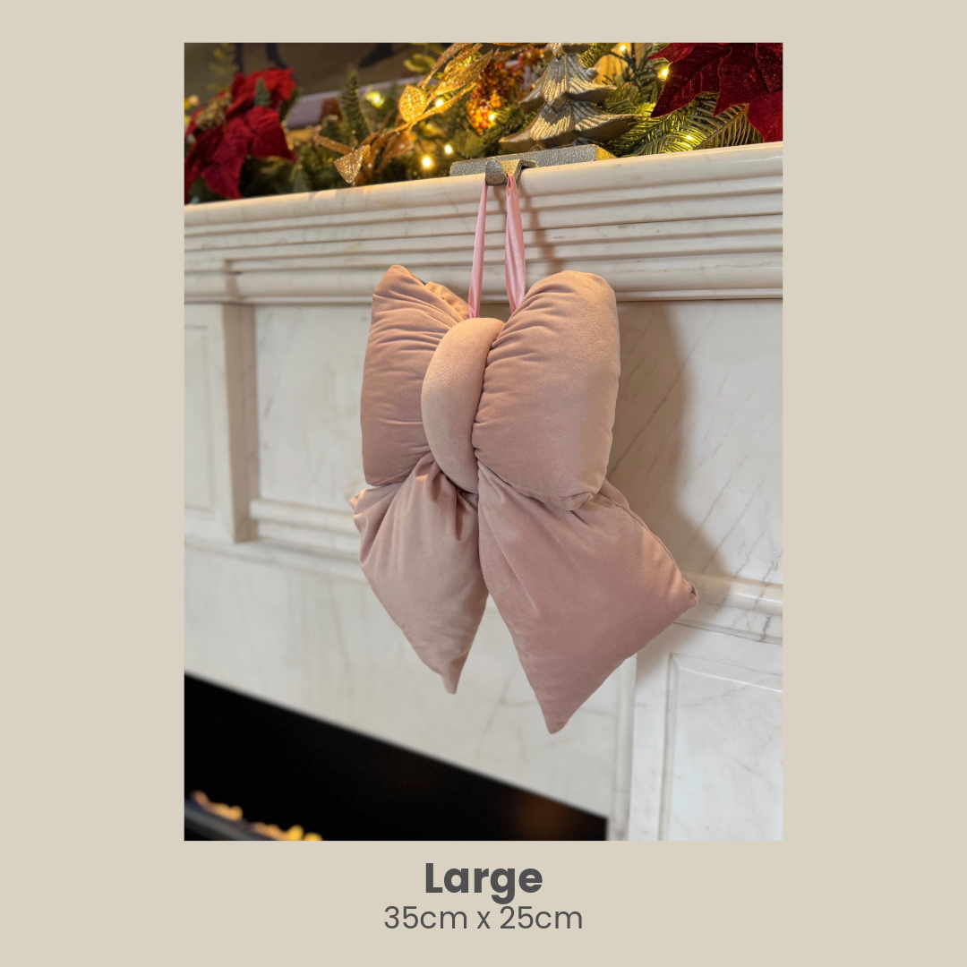 Powder pink plush velvet decorative bow