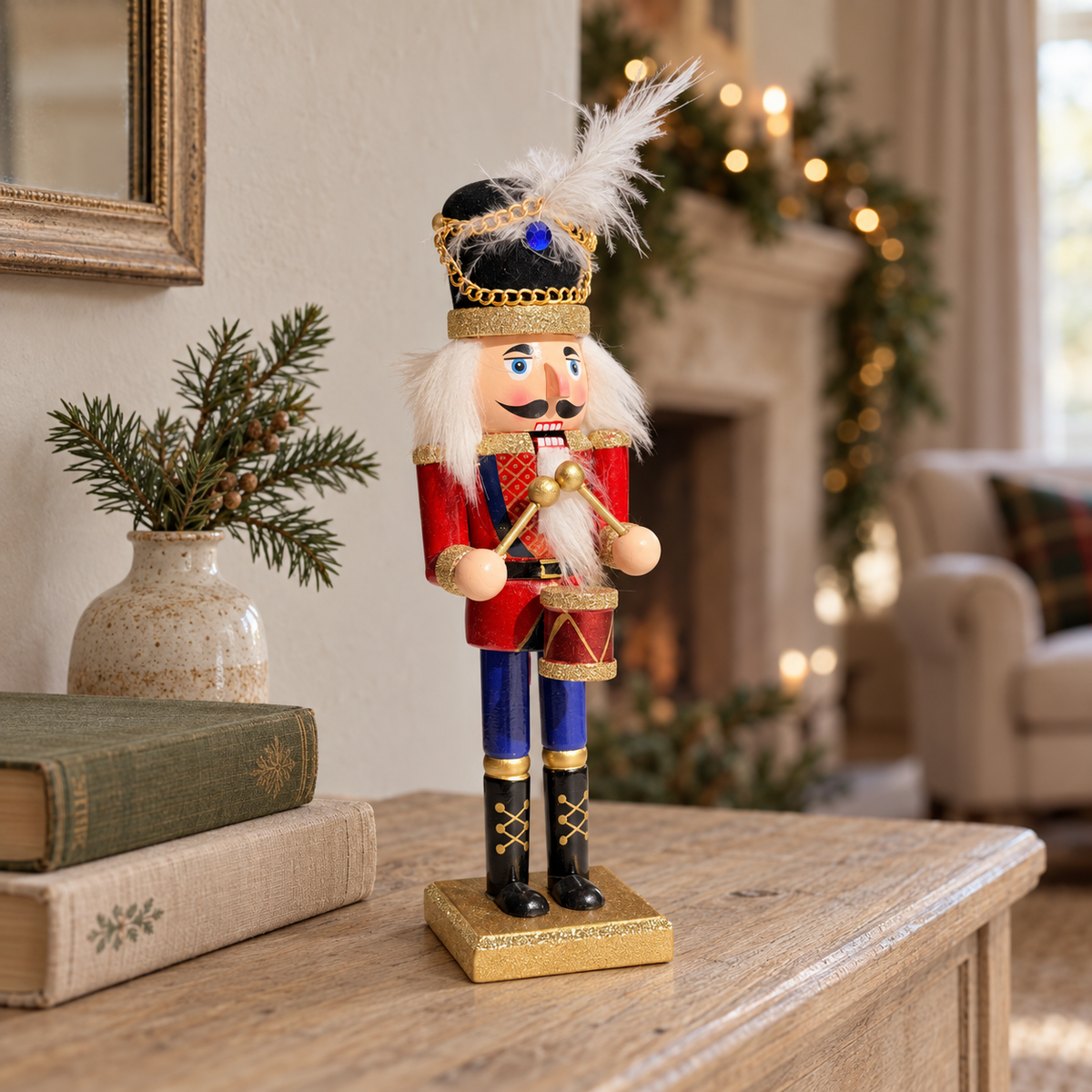 The Royal Plume Drummer – Handmade Wooden Nutcracker, 25cm