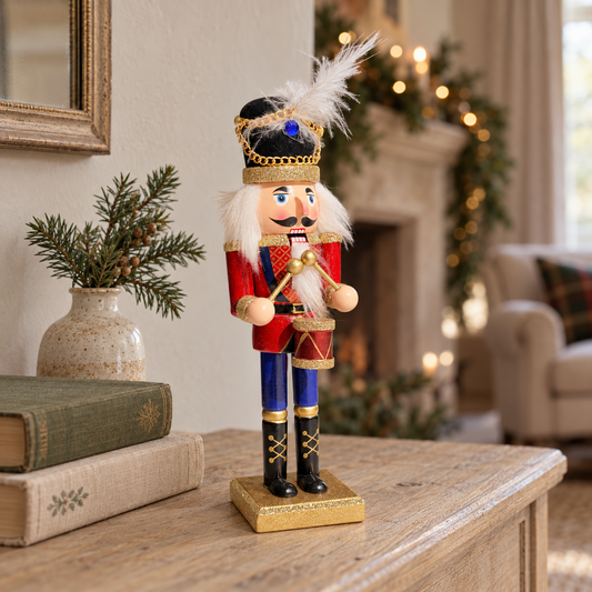 The Royal Plume Drummer – Handmade Wooden Nutcracker, 25cm