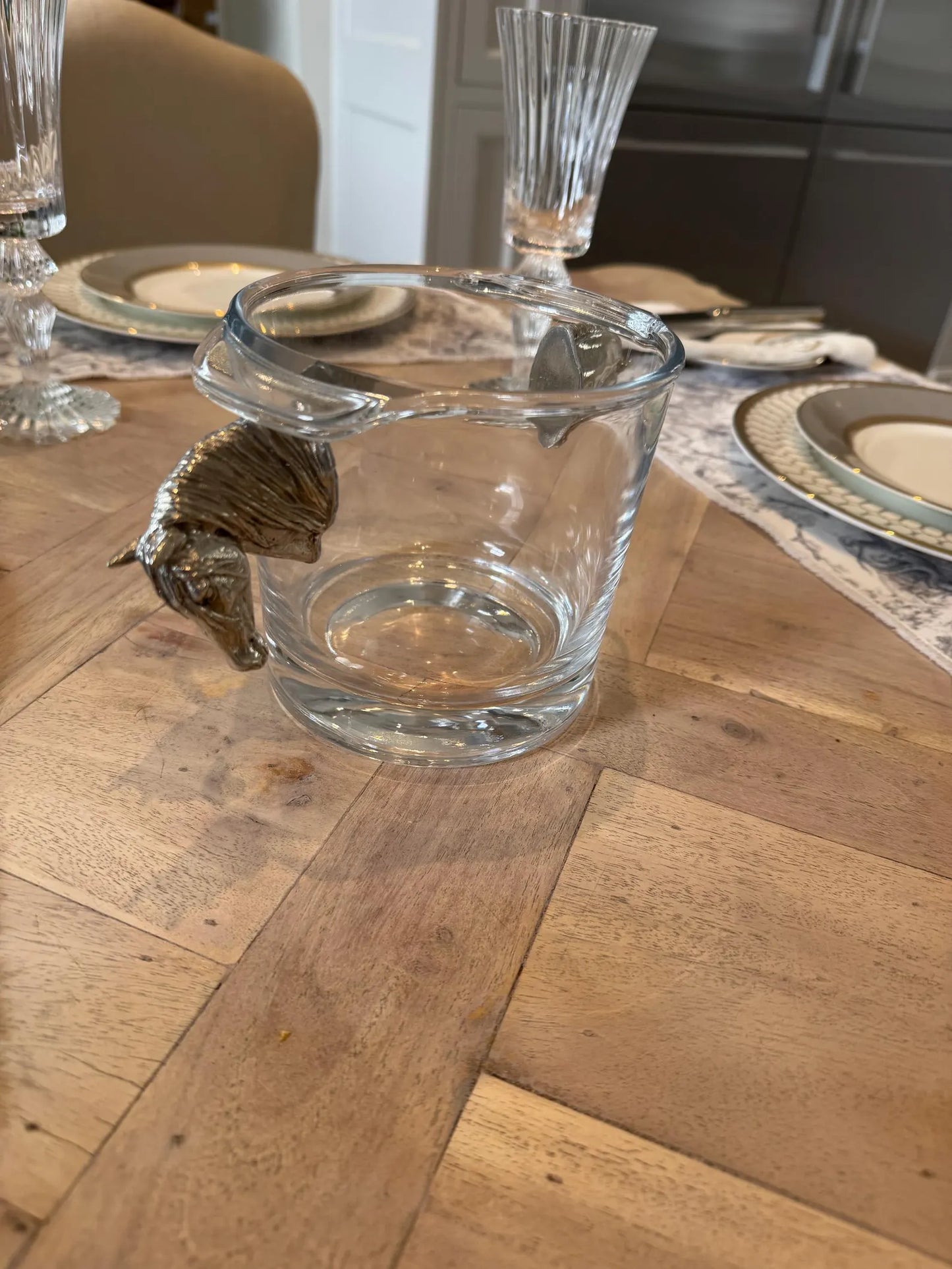 Horse Head Glass Ice Bucket