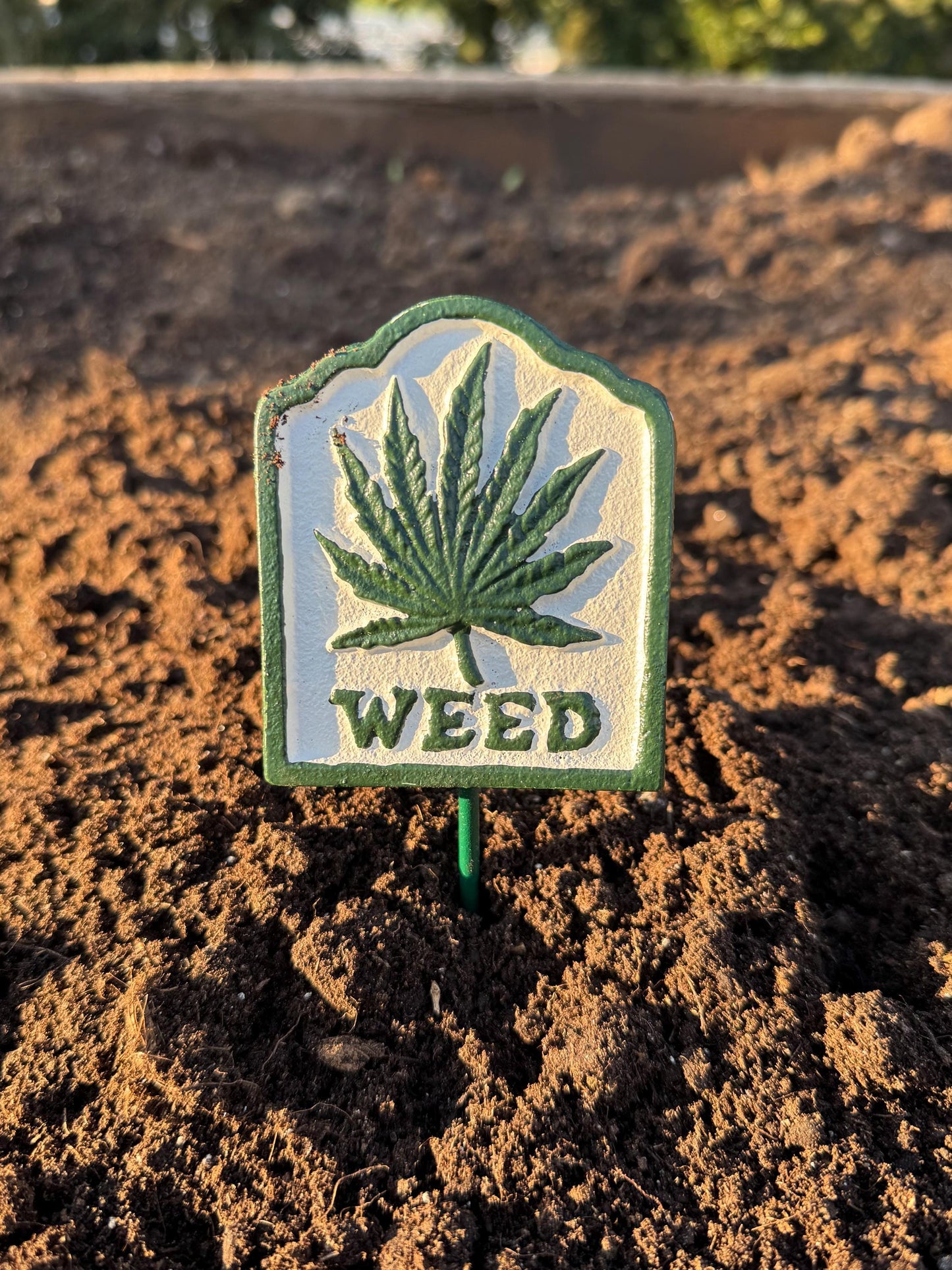 Weed Cast Iron Marker Sign