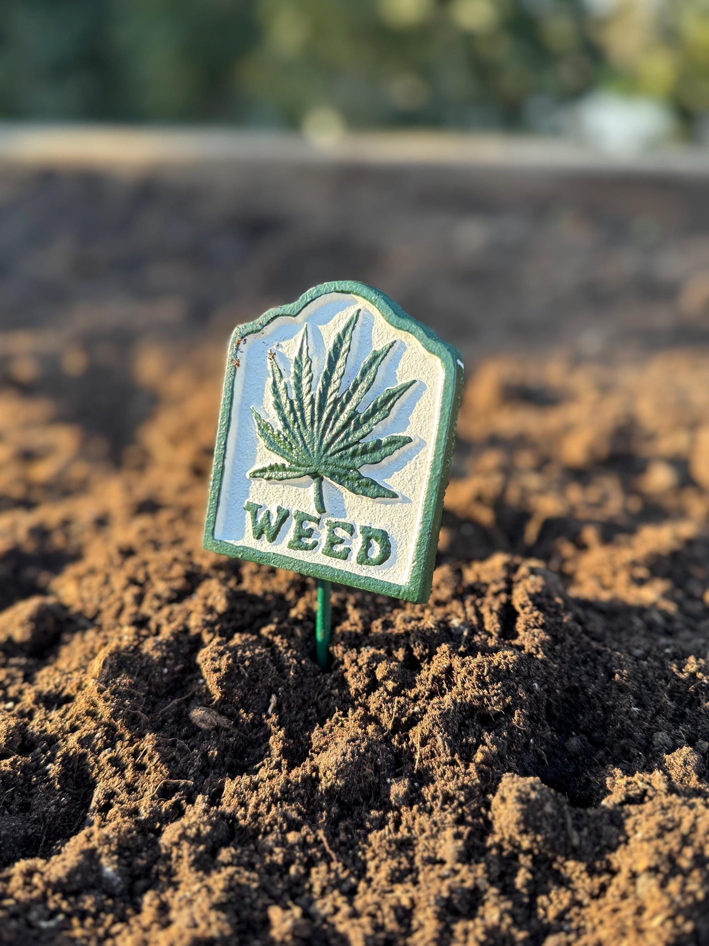 Weed Cast Iron Marker Sign