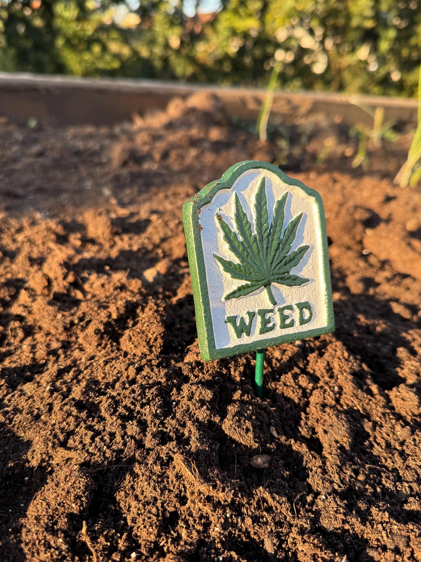 Weed Cast Iron Marker Sign