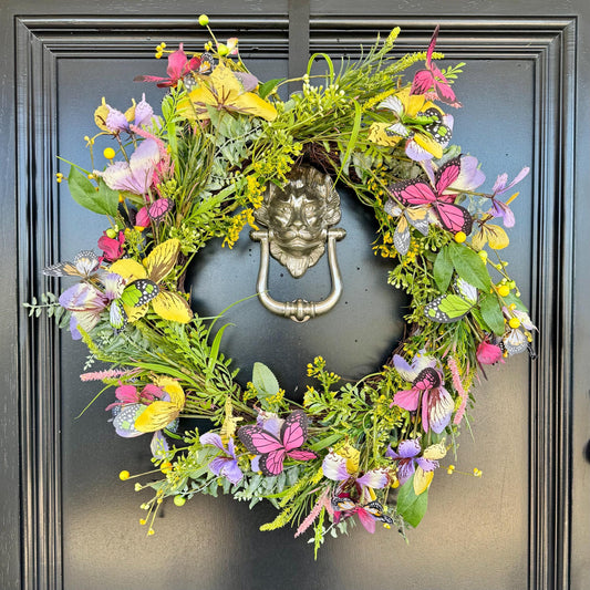 Easter Butterfly Floral Wreath - 60cm