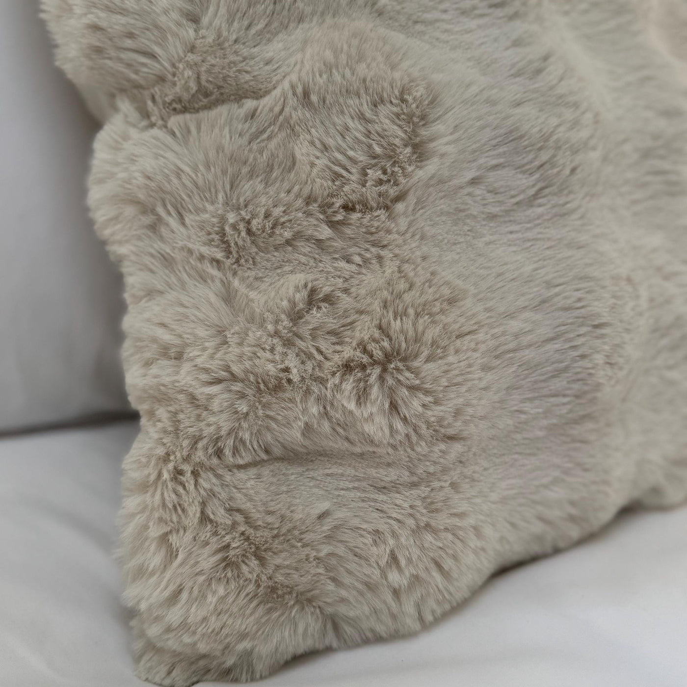 Supersoft Faux Fur Cushion – Beige, Mink, Grey & Green – Green