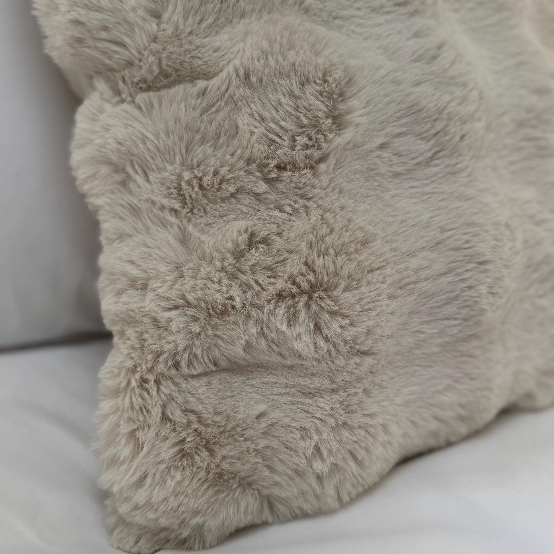 Supersoft Faux Fur Cushion – Beige, Mink, Grey & Green – Green