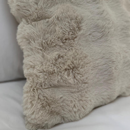 Supersoft Faux Fur Cushion – Beige, Mink, Grey & Green – Green