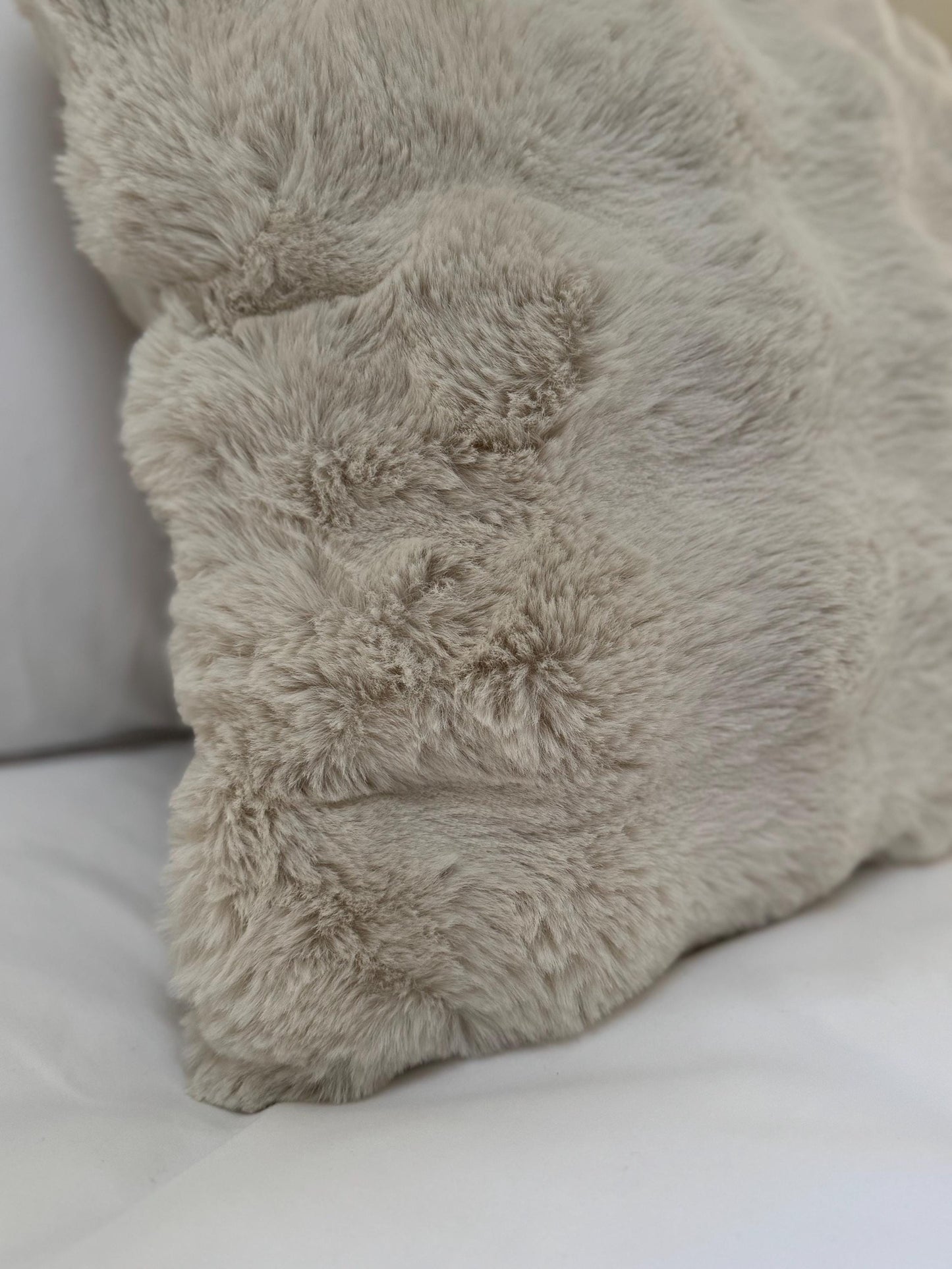 Supersoft Faux Fur Cushion - Beige, Mink, Grey & Green