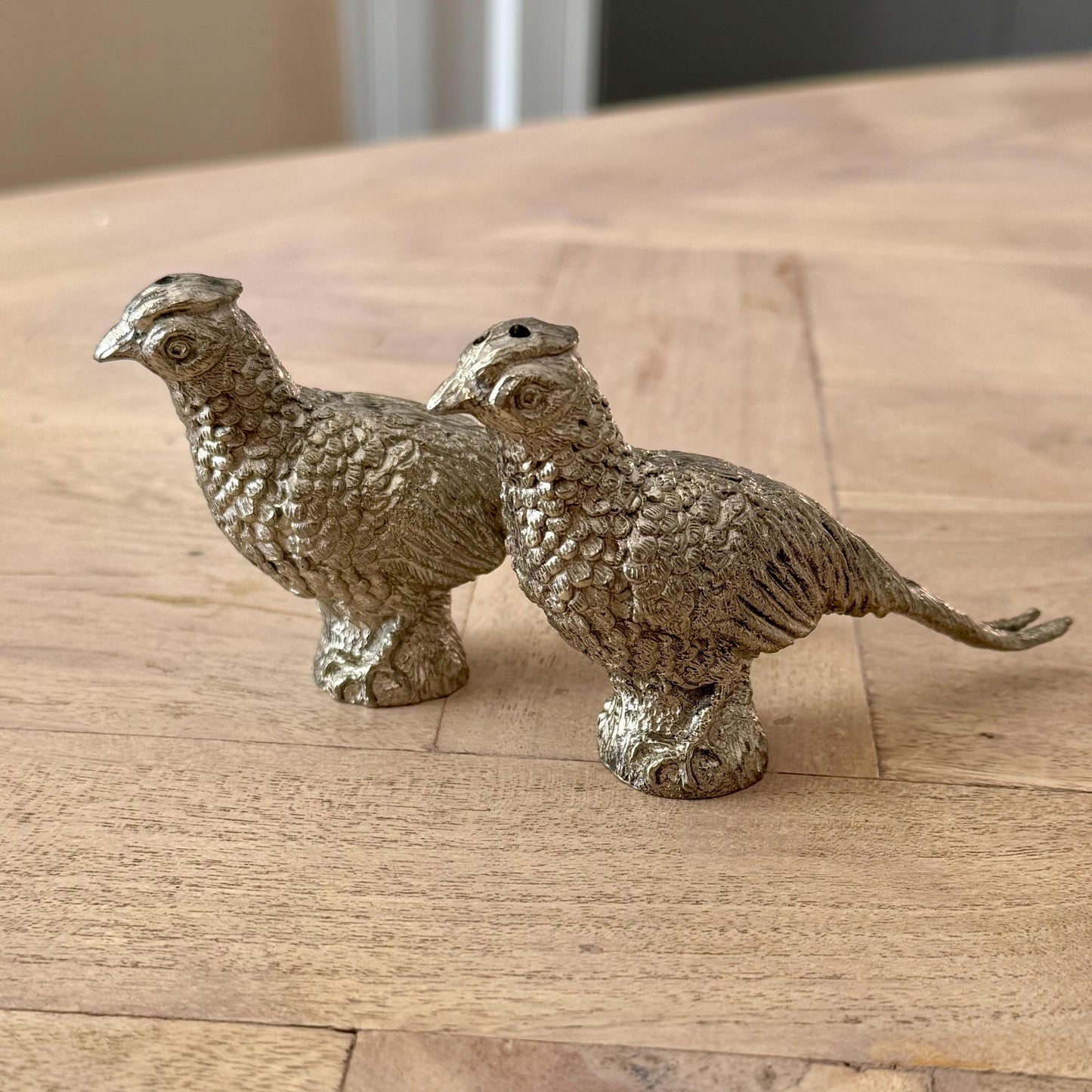 Pheasant Salt and Pepper Set in Pewter