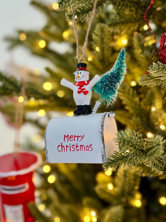 Snowman Mailbox Bauble - Christmas Tree, Wreath, Decoration