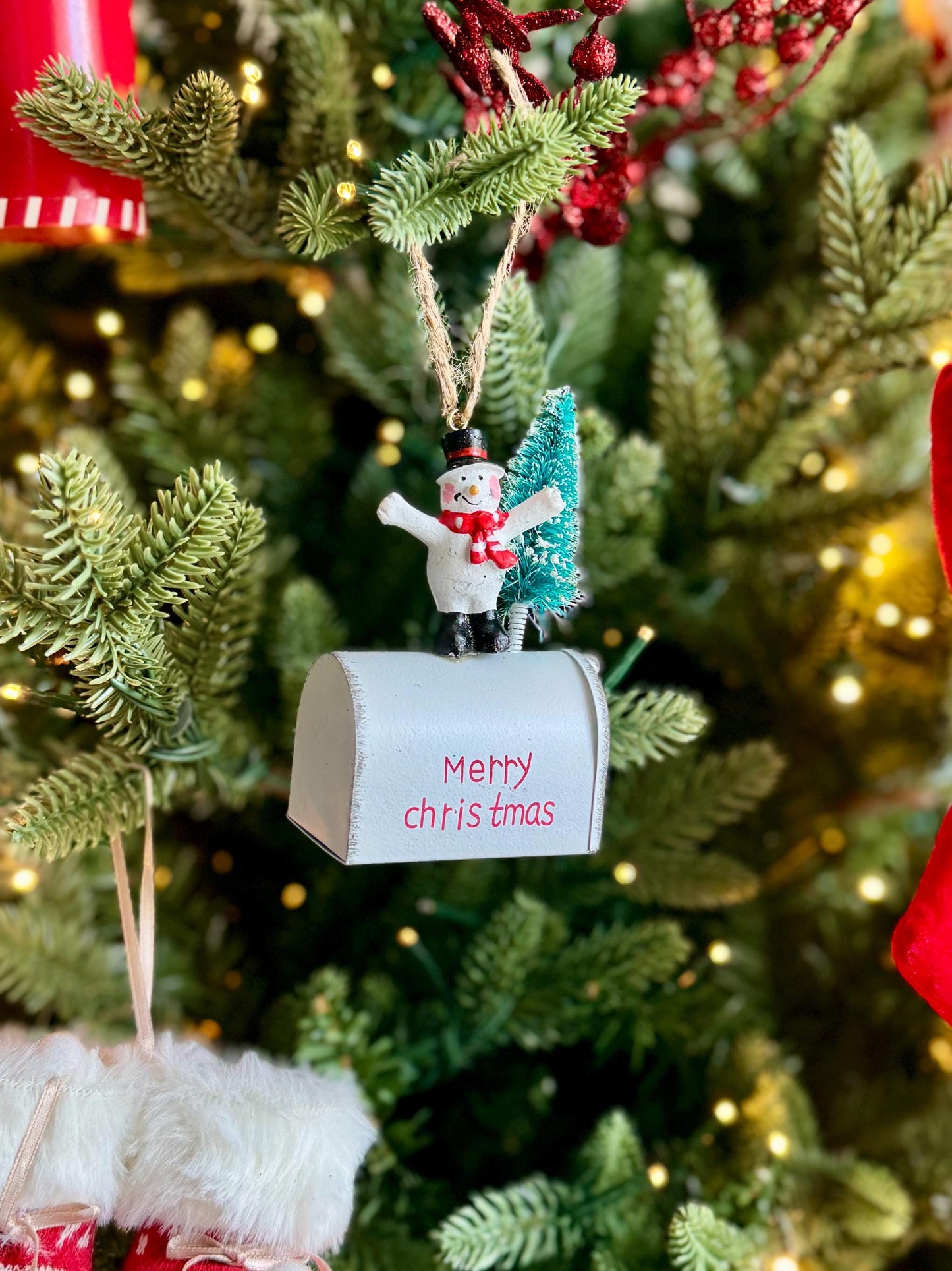 Snowman Mailbox Bauble - Christmas Tree, Wreath, Decoration