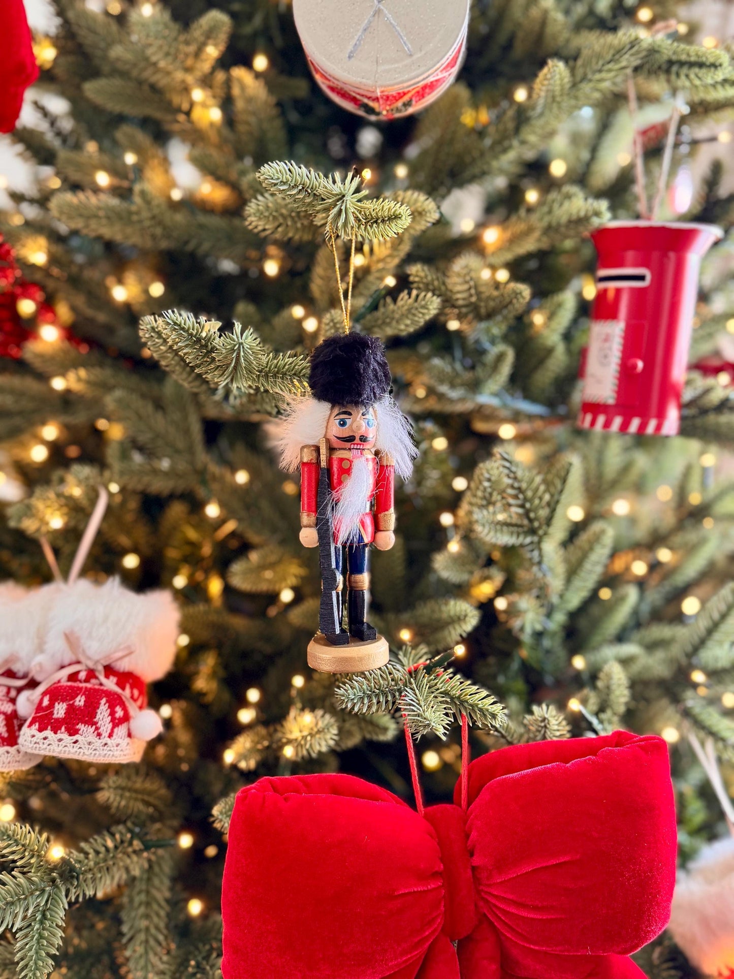 Wooden Nutcracker Bauble 13cm - Christmas Tree, Wreath, Decoration