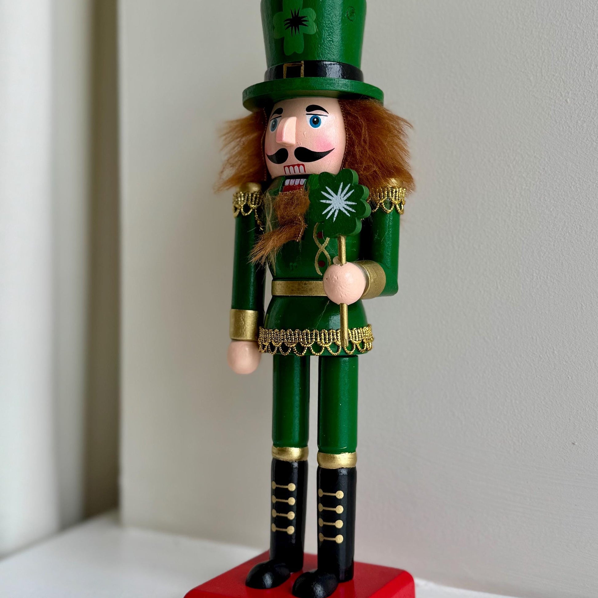 Hand-Painted 30cm Green Irish Nutcracker