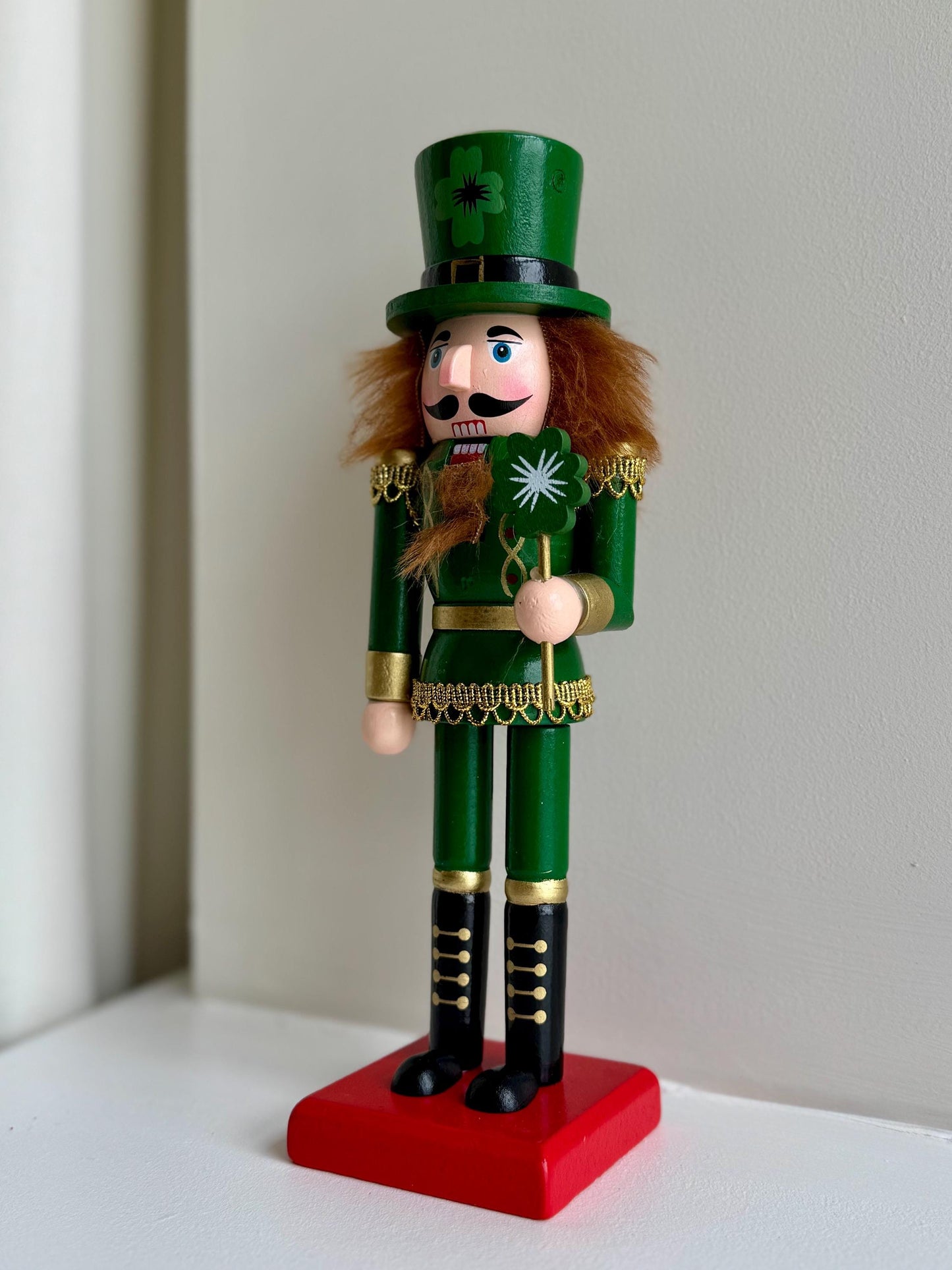 Hand Painted 30cm Green Irish Nutcracker