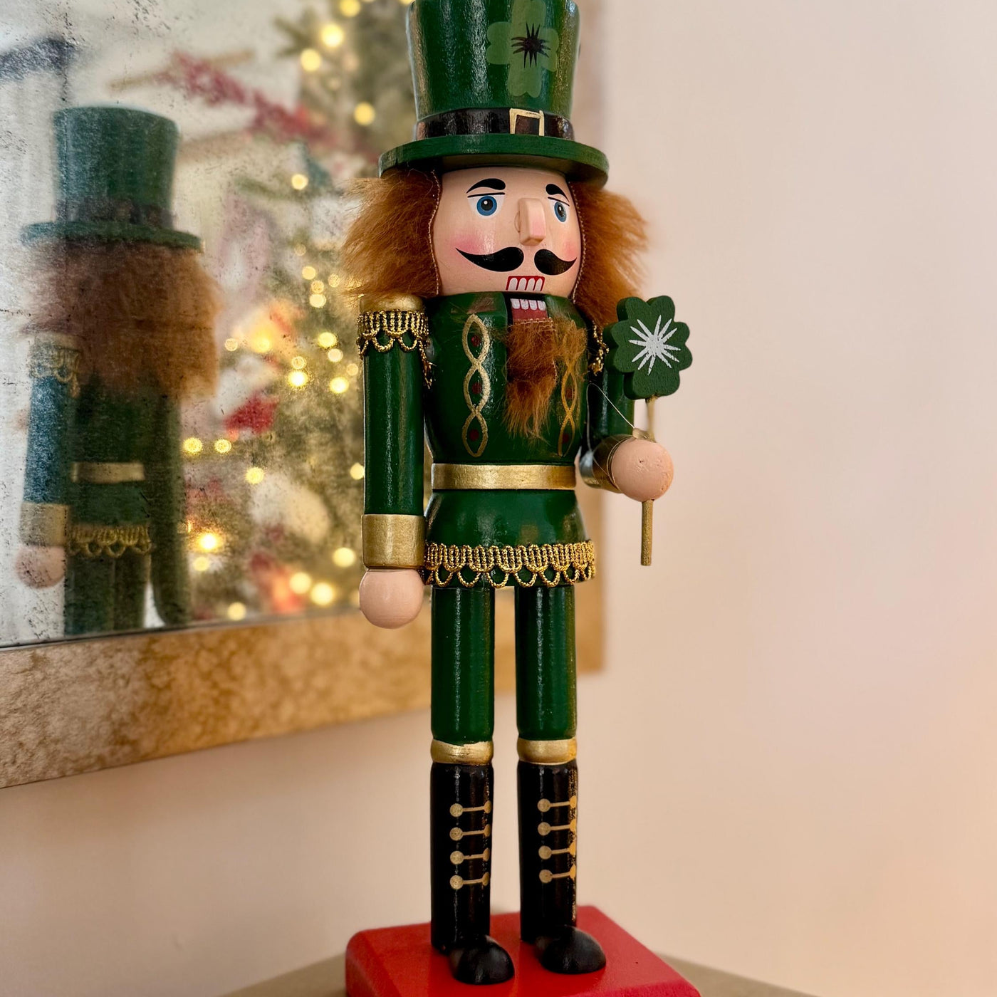 Hand-Painted 30cm Green Irish Nutcracker