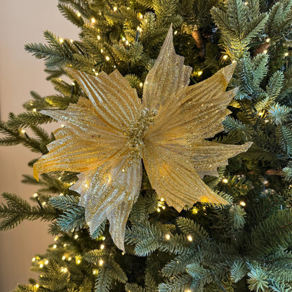 Gold Poinsettia Flower with stem