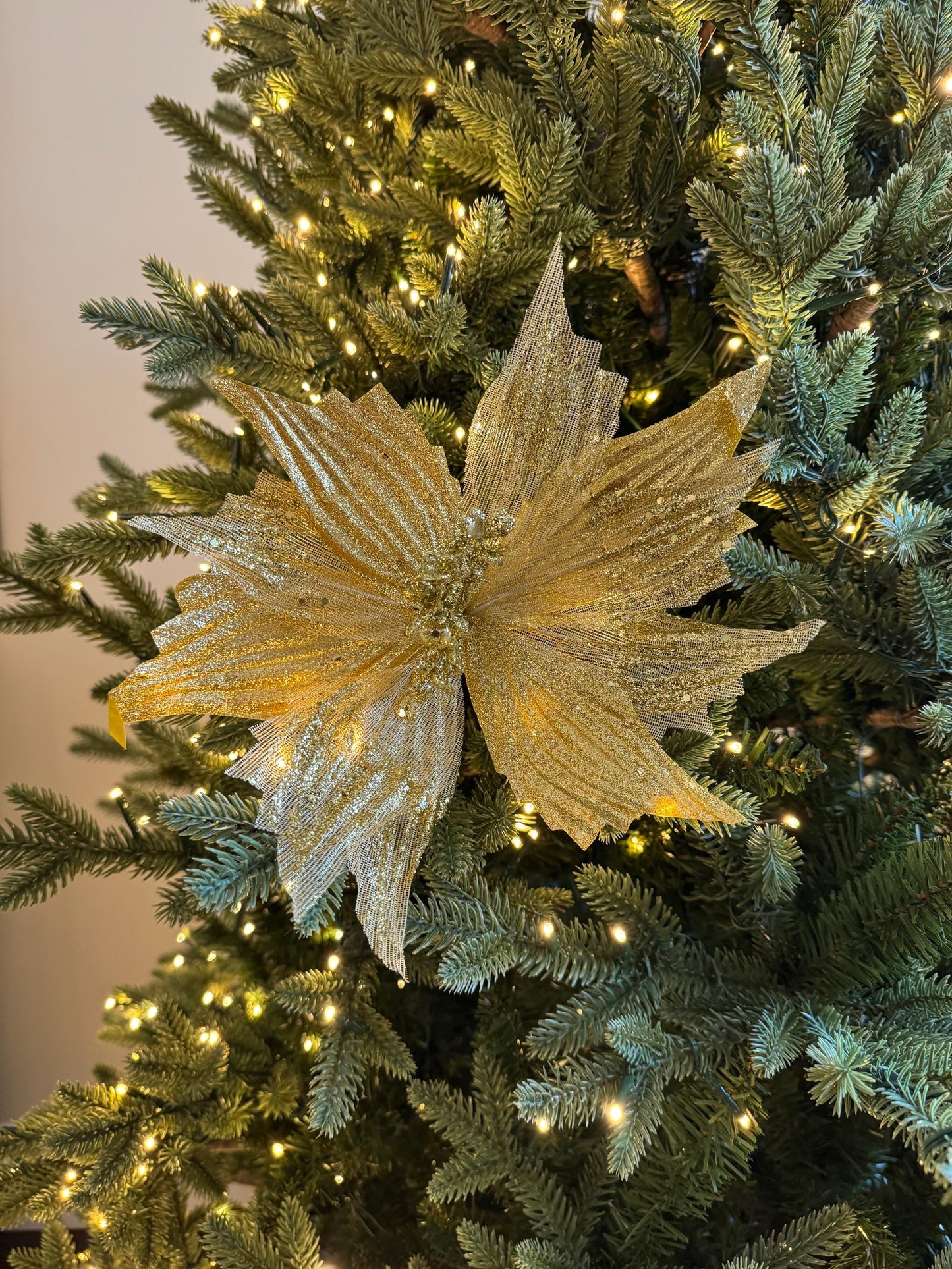 Gold Poinsettia Flower with stem