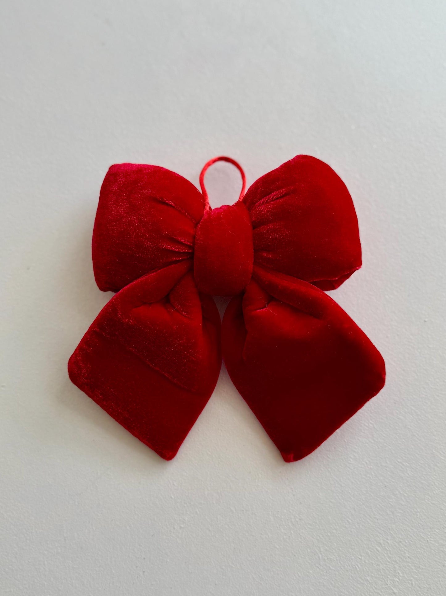 Small Christmas Red Velvet Bow - Christmas Tree & Wreath Decoration