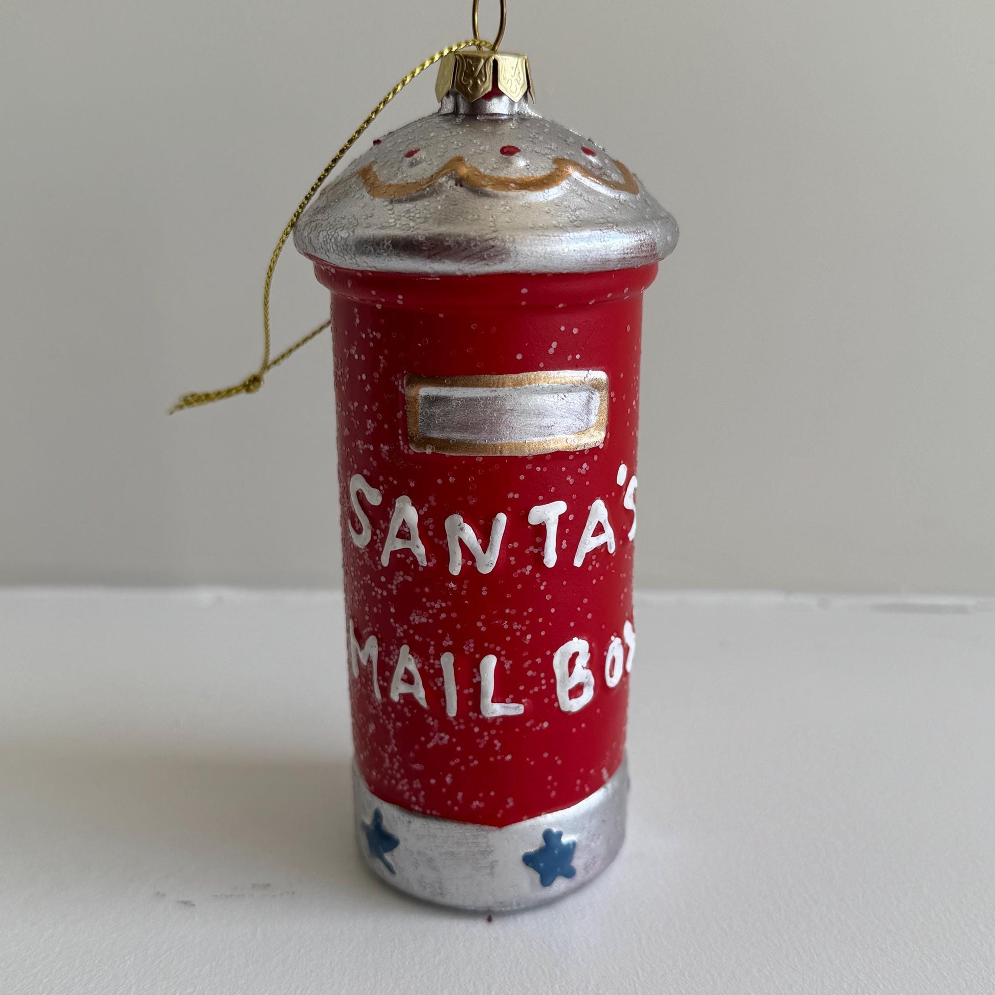 Santas Mailbox Christmas Bauble – Red Glitter Postbox Ornament