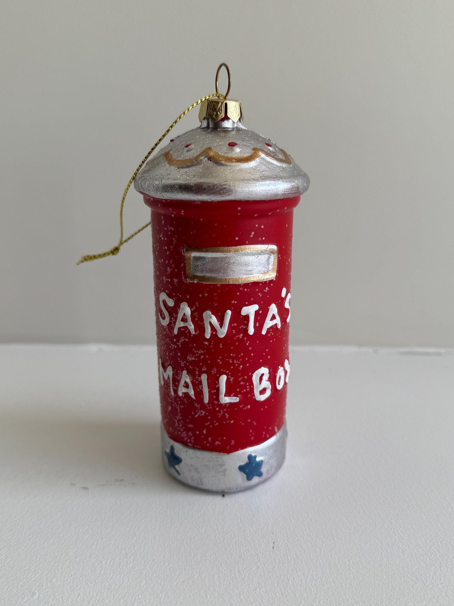 Santas Mailbox Christmas Bauble - Red Glitter Postbox Ornament