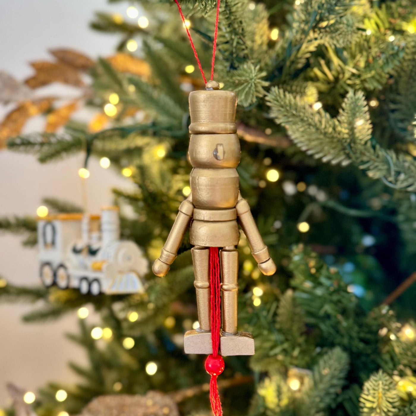 Gold Nutcracker Bauble – 13cm Christmas Tree Decoration