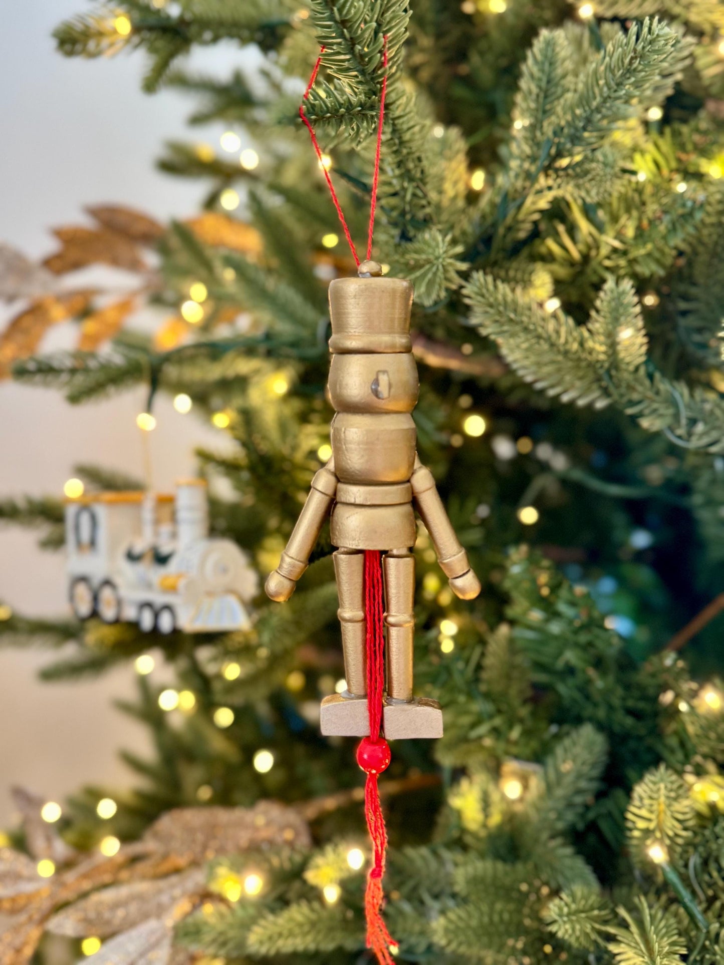 Gold Nutcracker Bauble - 13cm Christmas Tree Decoration