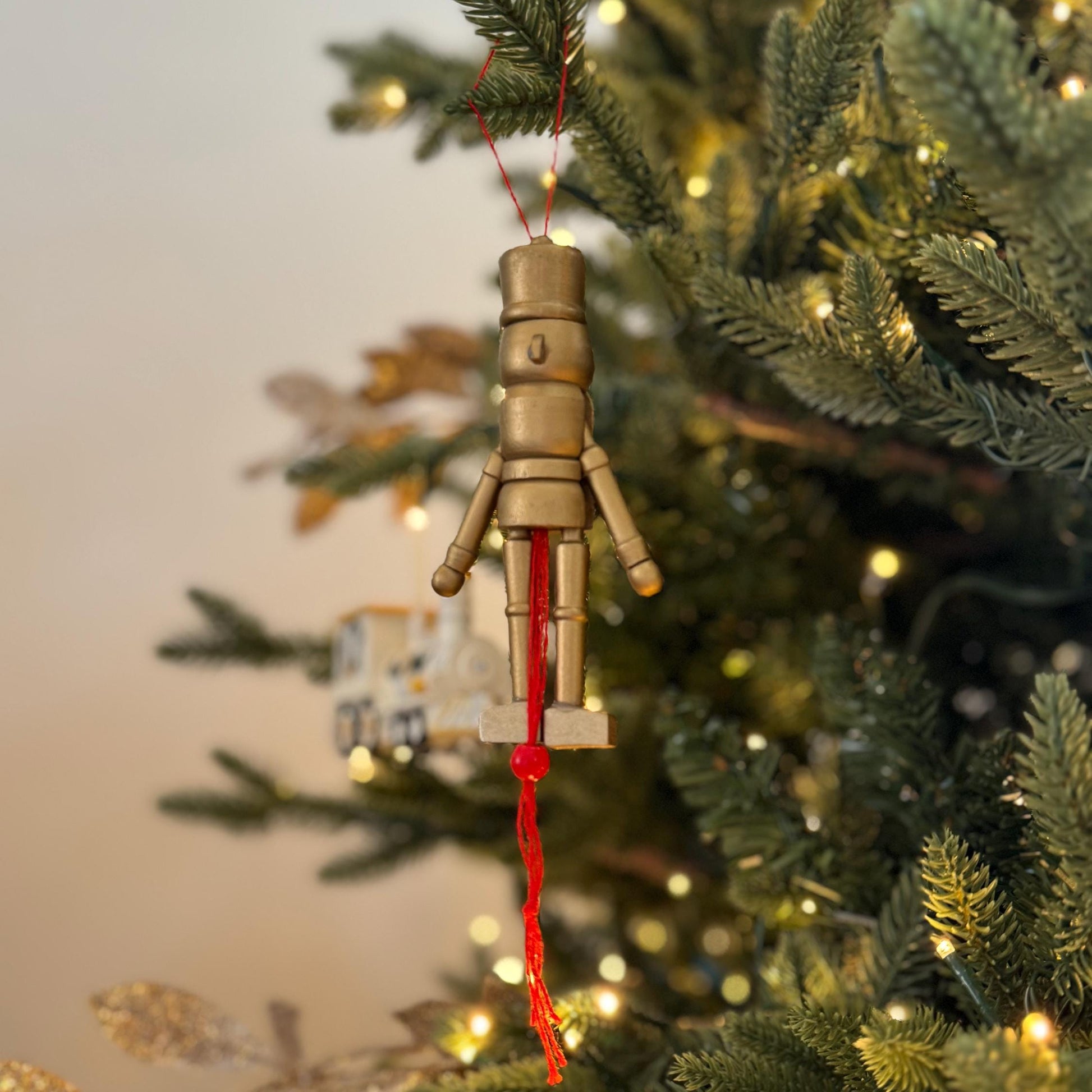 Gold Nutcracker Bauble – 13cm Christmas Tree Decoration