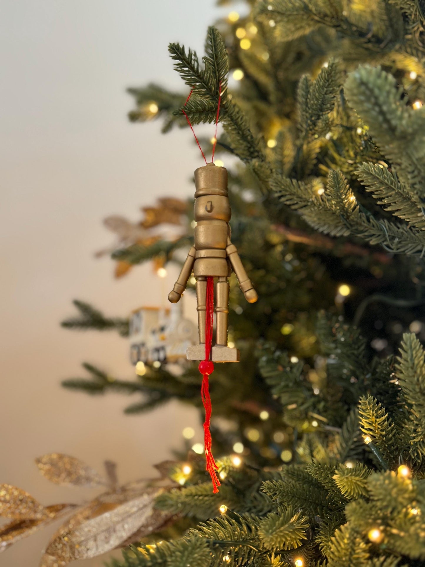 Gold Nutcracker Bauble - 13cm Christmas Tree Decoration