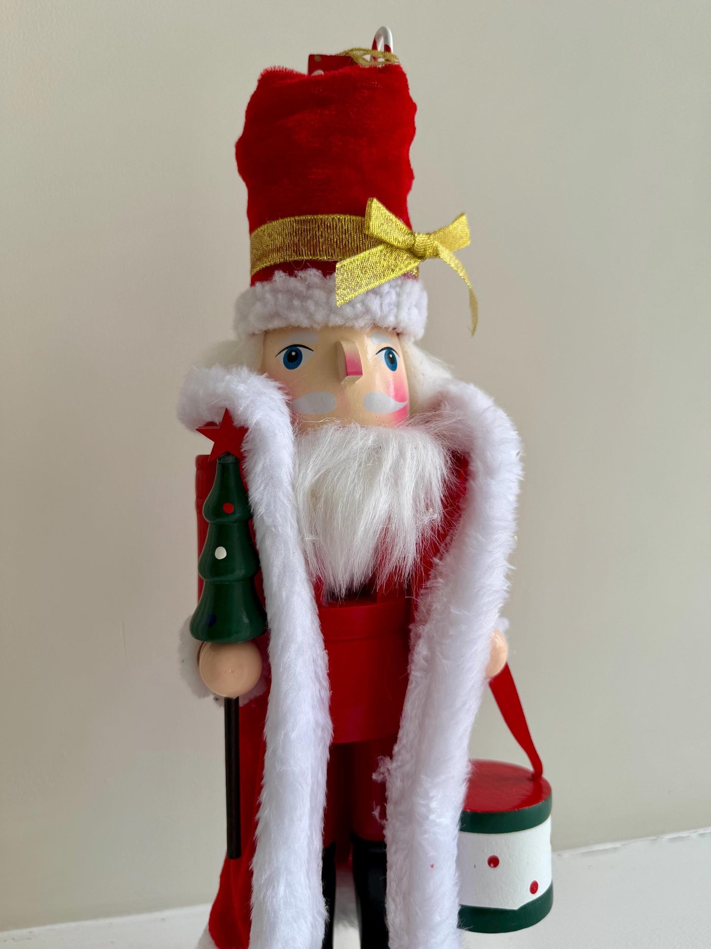 Large Hand Painted Santa Nutcracker 35cm - Traditional Christmas Decoration