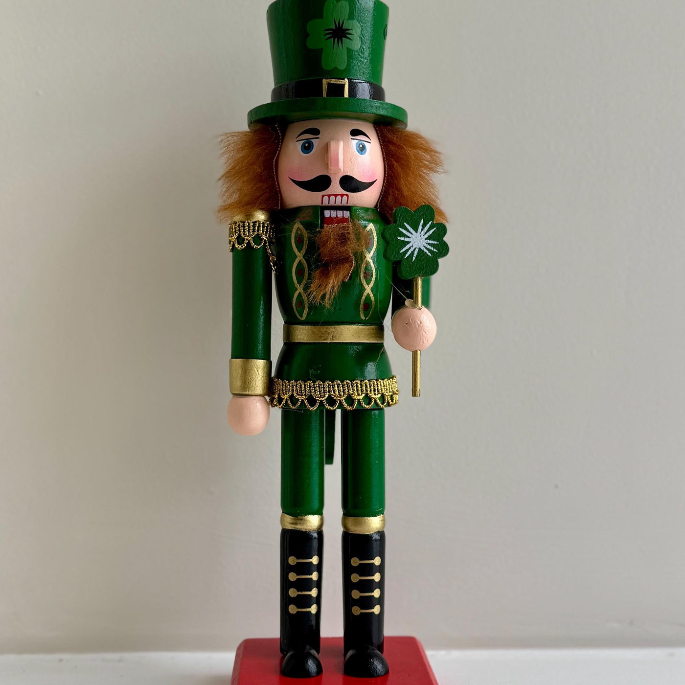 Hand-Painted 30cm Green Irish Nutcracker