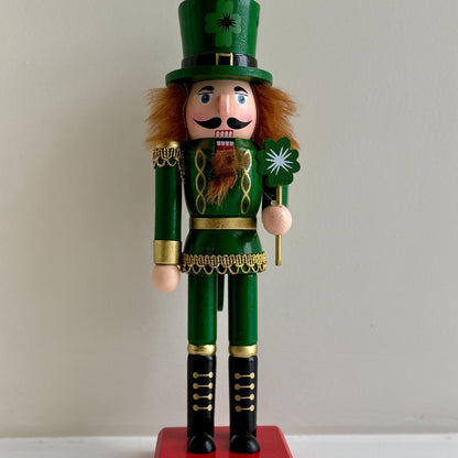 Hand-Painted 30cm Green Irish Nutcracker