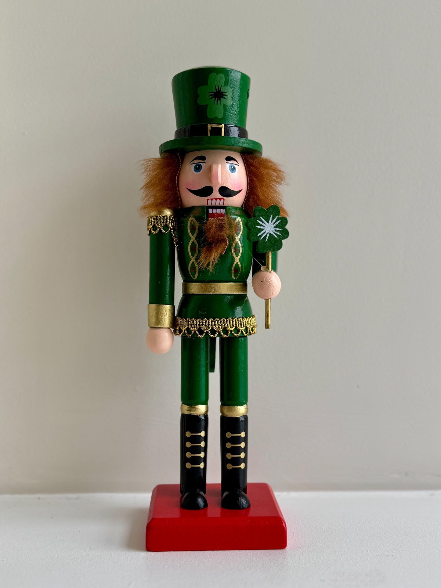 Hand Painted 30cm Green Irish Nutcracker
