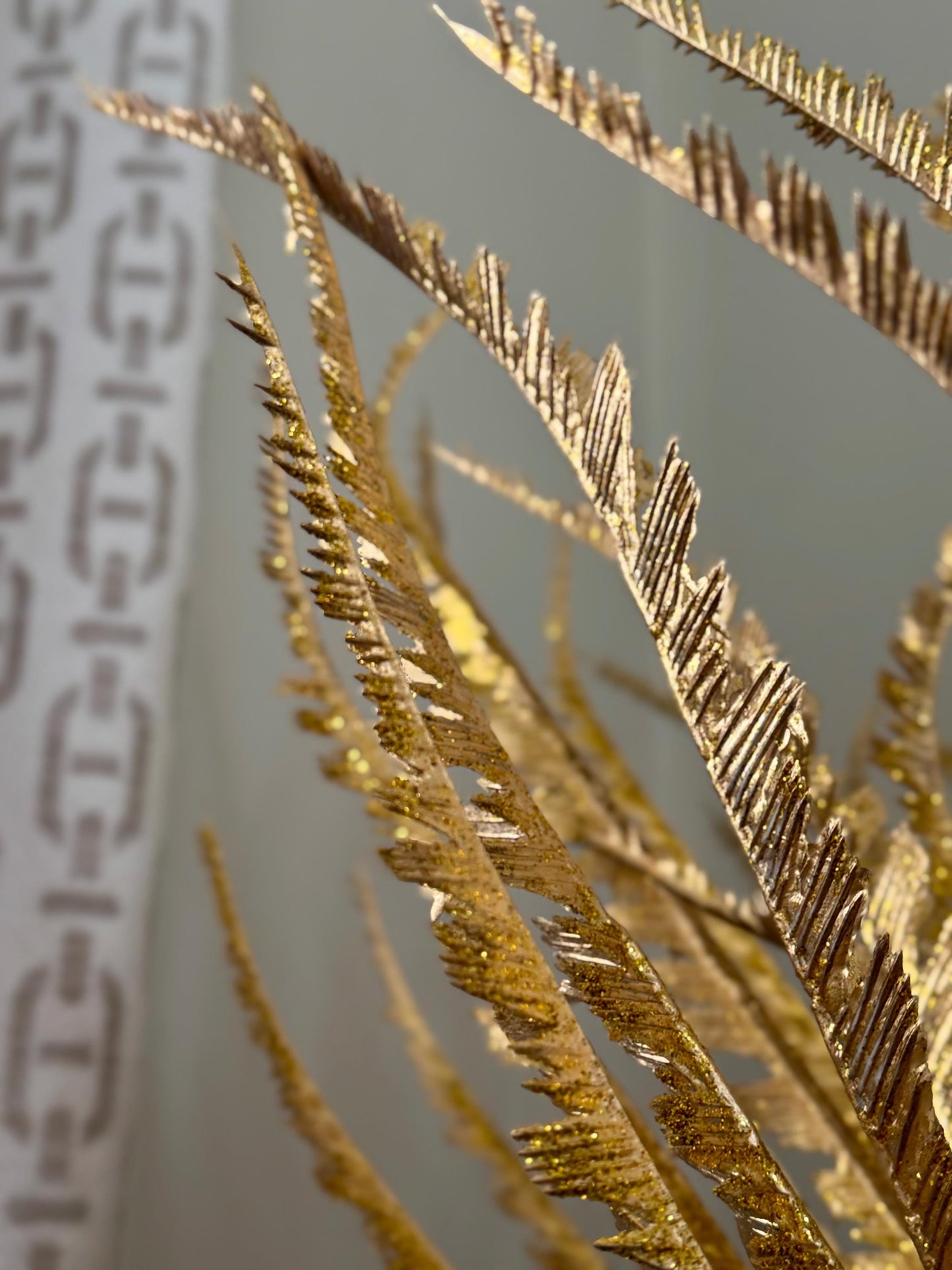 Fern Sprig in Glittered Gold - 100cm