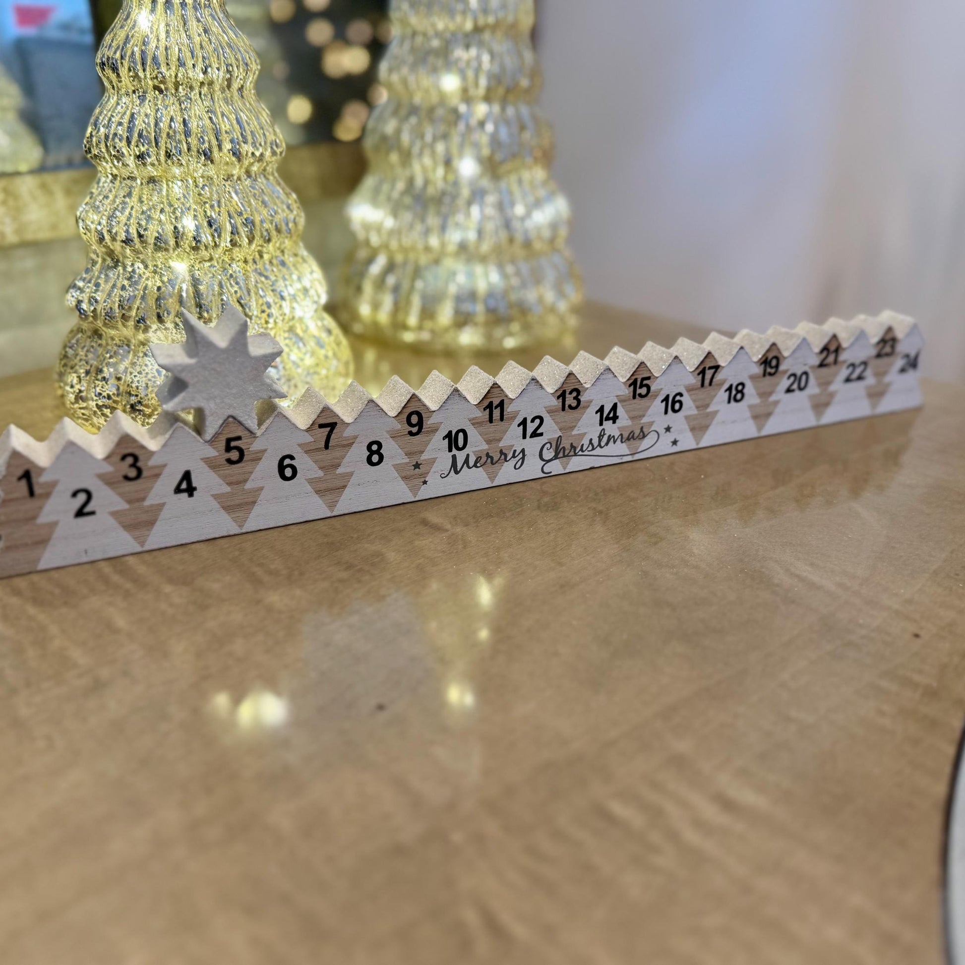 Wooden Advent Calendar with Rolling Star