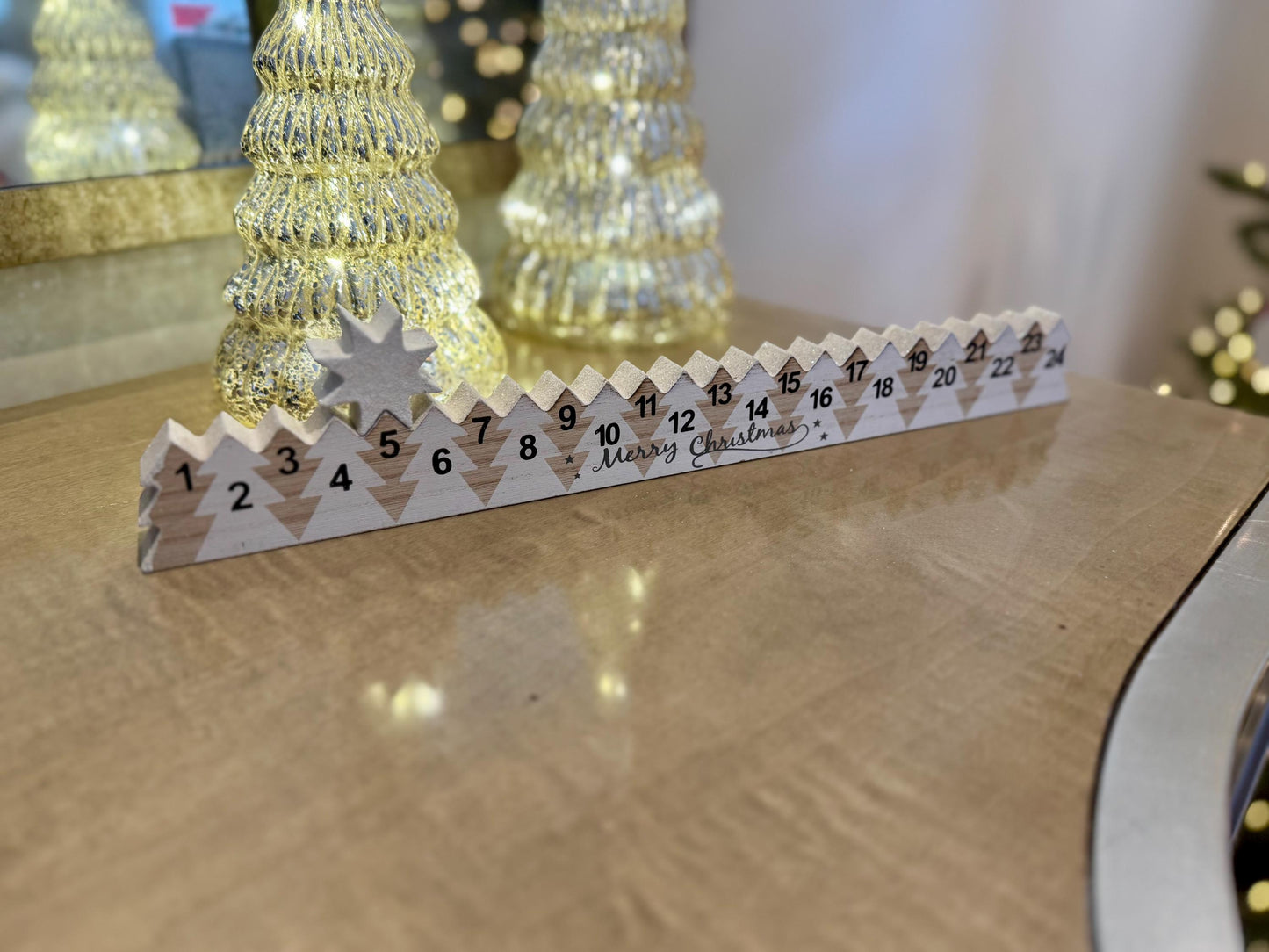 Wooden Advent Calendar with Rolling Star