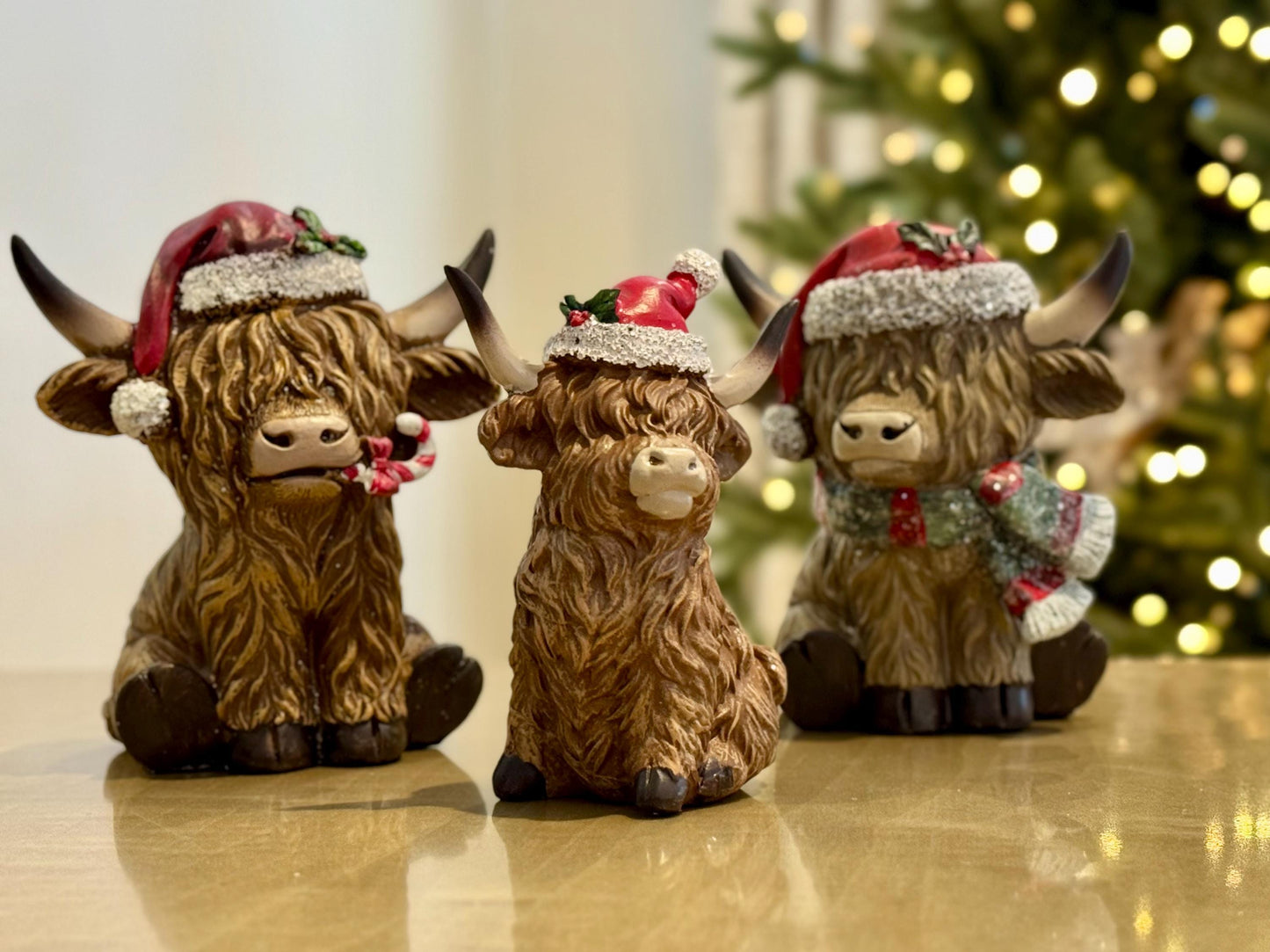 Highland Cow Christmas Ornaments