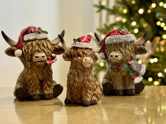 Highland Cow Christmas Ornaments