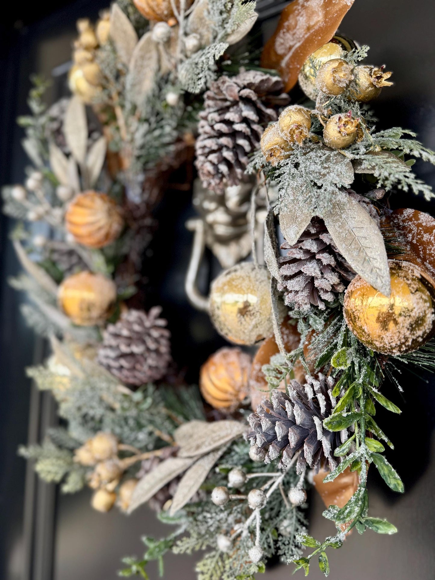 Luxury Gold & Pinecone Christmas Wreath - 50cm Door decoration