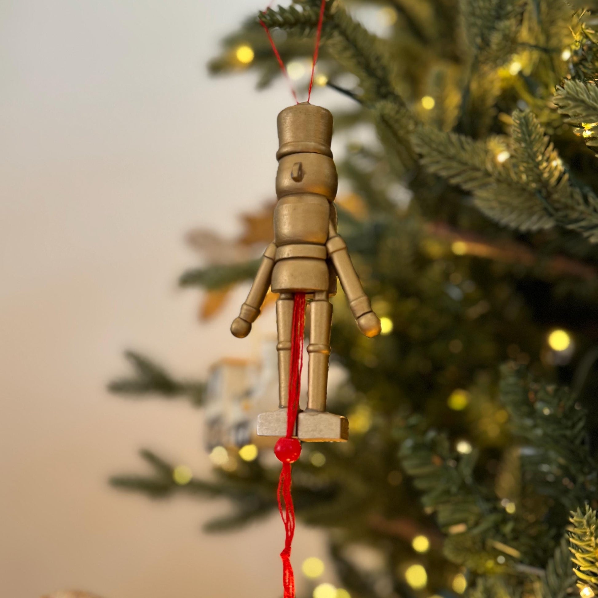 Gold Nutcracker Bauble – 13cm Christmas Tree Decoration
