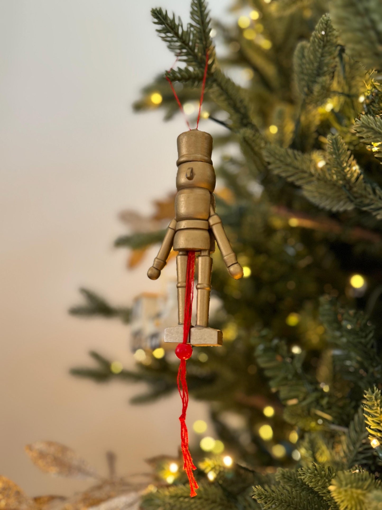 Gold Nutcracker Bauble - 13cm Christmas Tree Decoration