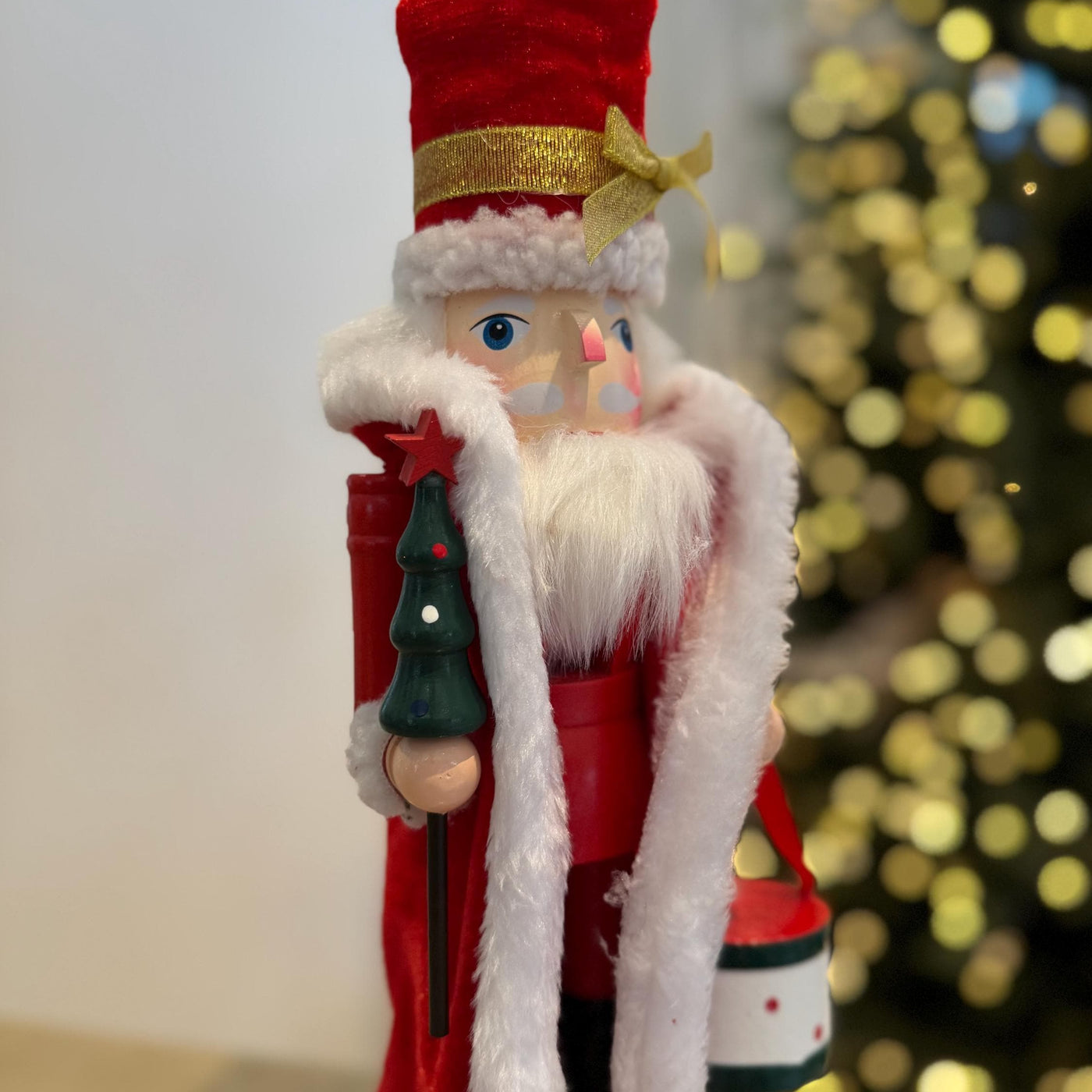 Large Hand-Painted Santa Nutcracker 35cm – Traditional Christmas Decoration