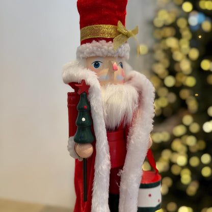 Large Hand-Painted Santa Nutcracker 35cm – Traditional Christmas Decoration