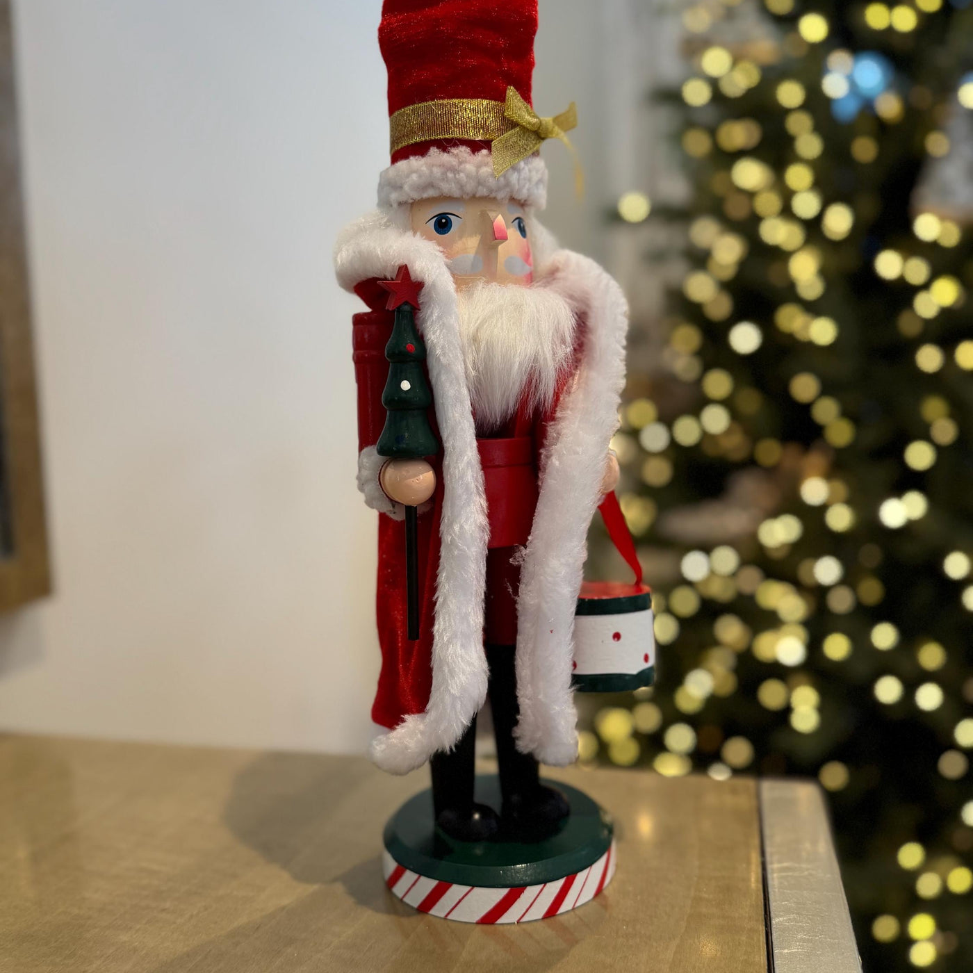 Large Hand-Painted Santa Nutcracker 35cm – Traditional Christmas Decoration