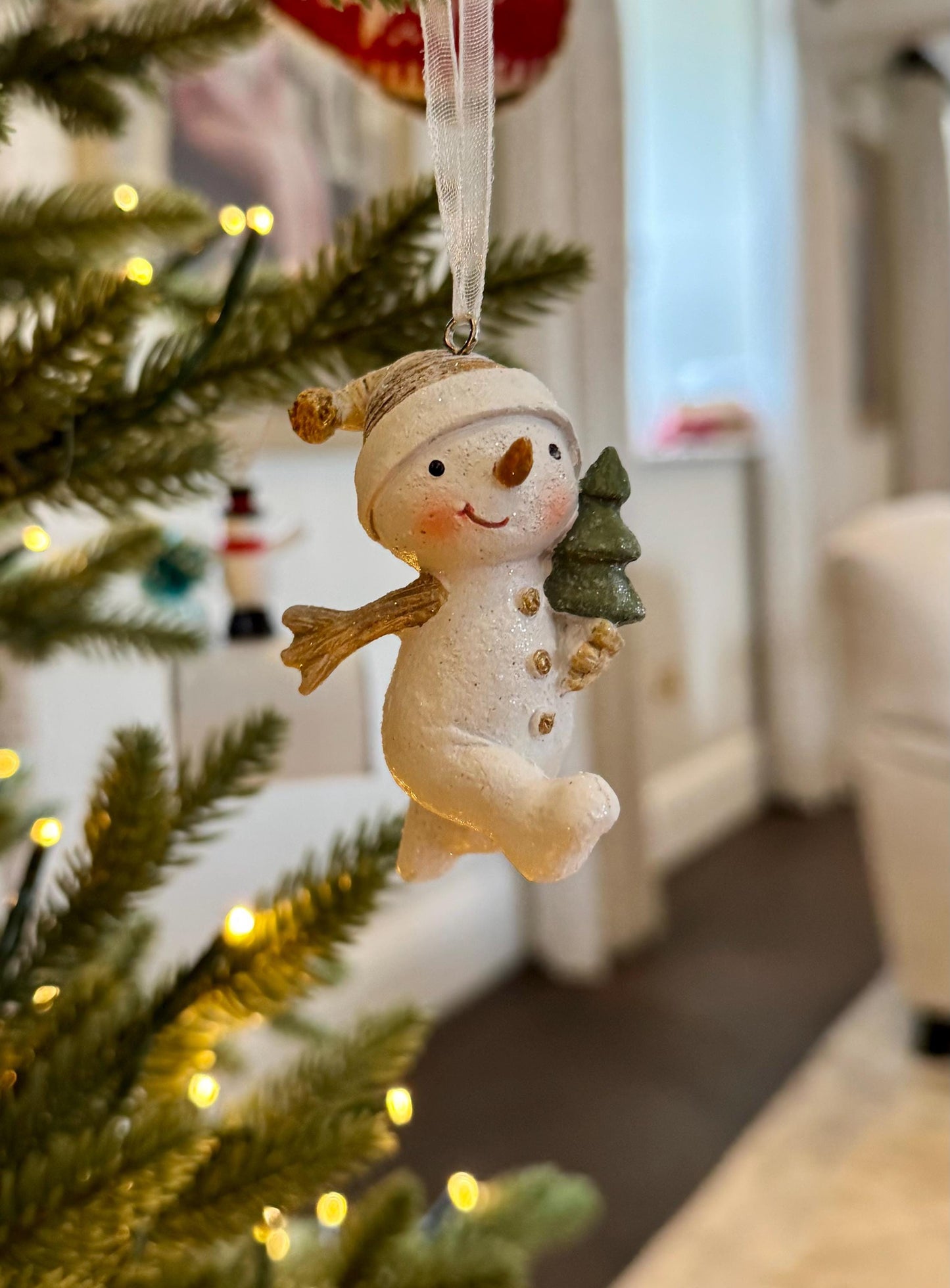 Mini Snowmen Christmas Tree Decorations - Hand Painted Festive Bauble